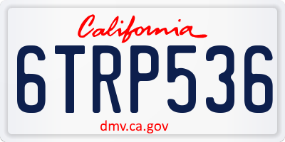 CA license plate 6TRP536