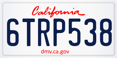 CA license plate 6TRP538