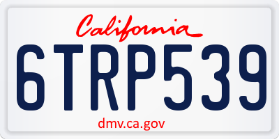 CA license plate 6TRP539