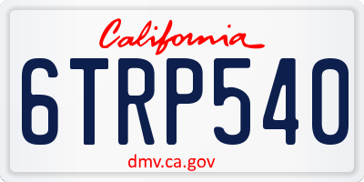 CA license plate 6TRP540