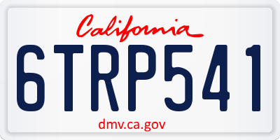 CA license plate 6TRP541