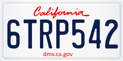 CA license plate 6TRP542