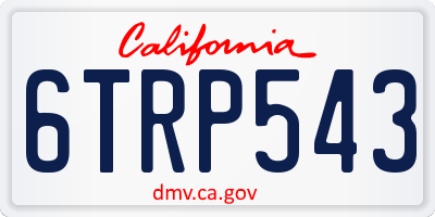 CA license plate 6TRP543