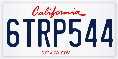 CA license plate 6TRP544