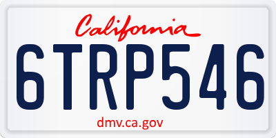 CA license plate 6TRP546