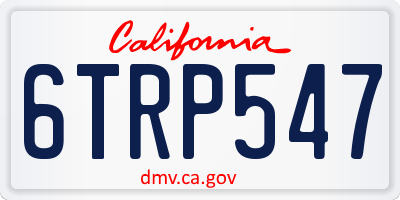 CA license plate 6TRP547