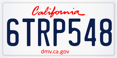 CA license plate 6TRP548