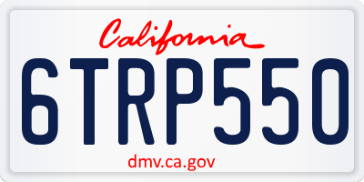 CA license plate 6TRP550