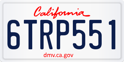 CA license plate 6TRP551