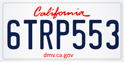 CA license plate 6TRP553