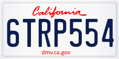 CA license plate 6TRP554