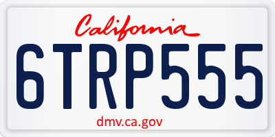 CA license plate 6TRP555