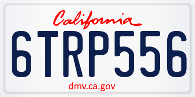 CA license plate 6TRP556