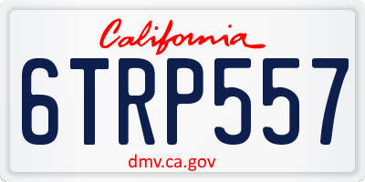 CA license plate 6TRP557