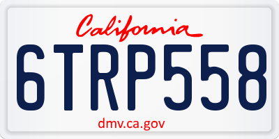 CA license plate 6TRP558