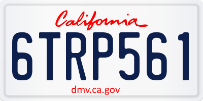 CA license plate 6TRP561