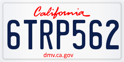 CA license plate 6TRP562