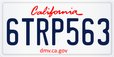 CA license plate 6TRP563