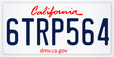 CA license plate 6TRP564