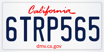 CA license plate 6TRP565