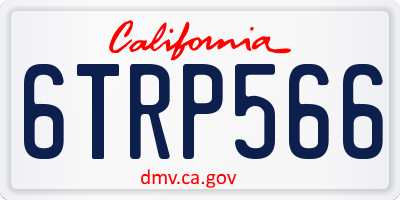 CA license plate 6TRP566
