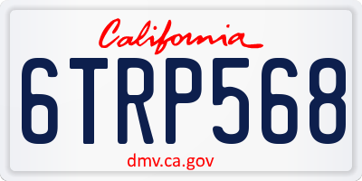 CA license plate 6TRP568