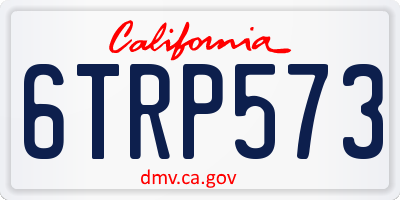 CA license plate 6TRP573