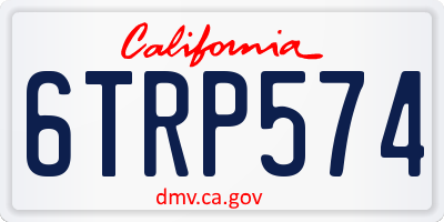 CA license plate 6TRP574