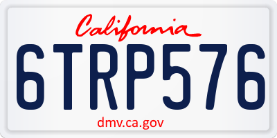 CA license plate 6TRP576