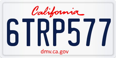 CA license plate 6TRP577