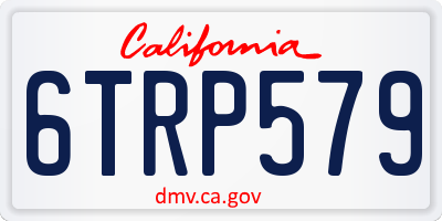 CA license plate 6TRP579