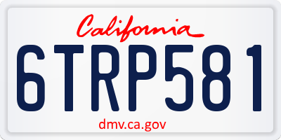 CA license plate 6TRP581