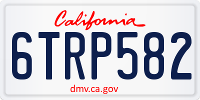 CA license plate 6TRP582