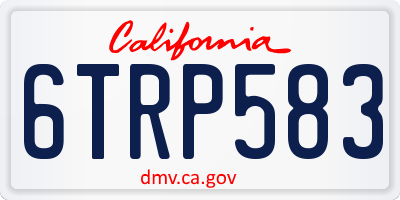 CA license plate 6TRP583