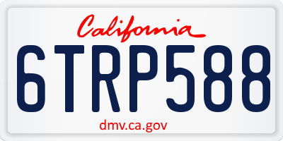 CA license plate 6TRP588