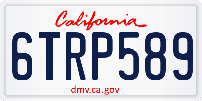 CA license plate 6TRP589