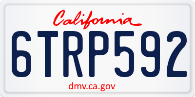 CA license plate 6TRP592