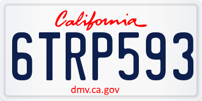 CA license plate 6TRP593
