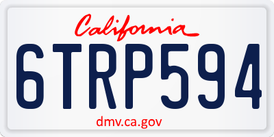 CA license plate 6TRP594