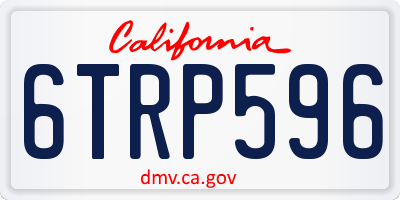 CA license plate 6TRP596