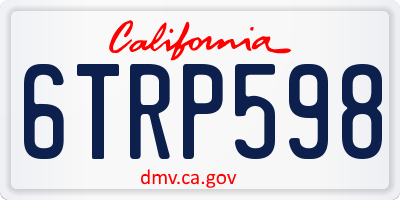 CA license plate 6TRP598