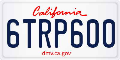 CA license plate 6TRP600
