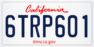 CA license plate 6TRP601