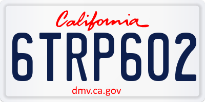 CA license plate 6TRP602