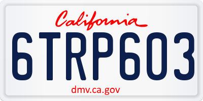 CA license plate 6TRP603