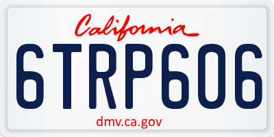 CA license plate 6TRP606