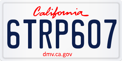 CA license plate 6TRP607