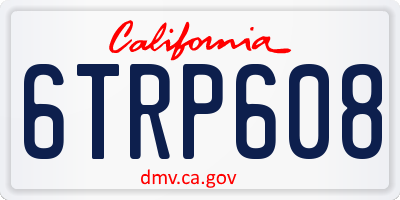 CA license plate 6TRP608