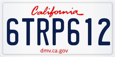 CA license plate 6TRP612