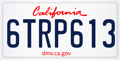 CA license plate 6TRP613